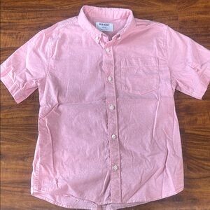 Old Navy Pink Button Down Shirt Classic Collar Short Sleeves